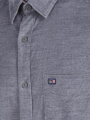 blue solid casual shirt - 17616803 - Standard Image - 5