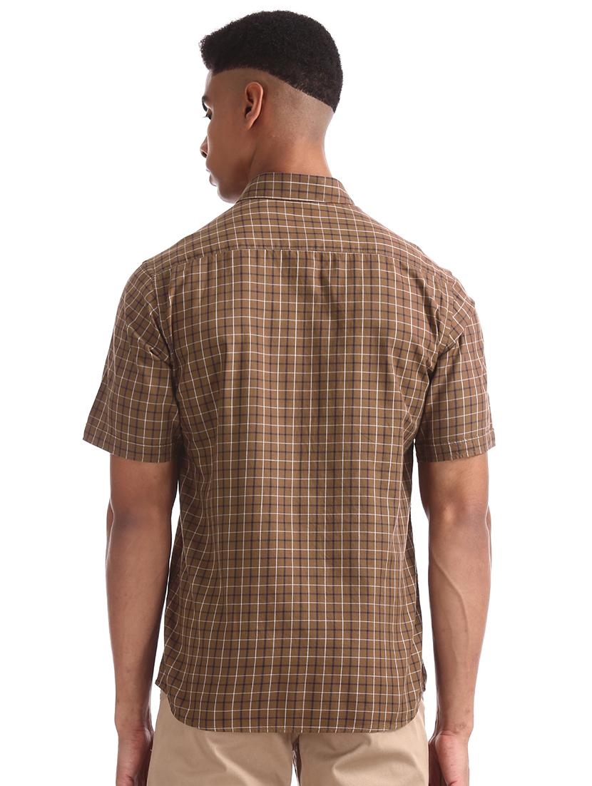 brown checkered casual shirt - 17616831 - Zoom Image - 3