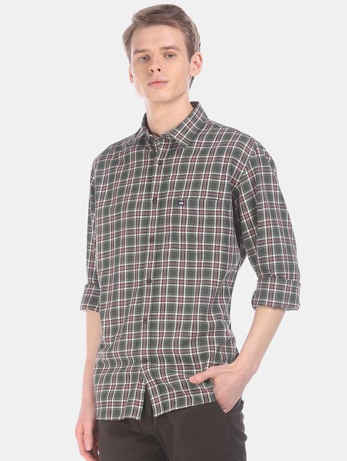green checkered casual shirt - 17616832 - Standard Image - 1