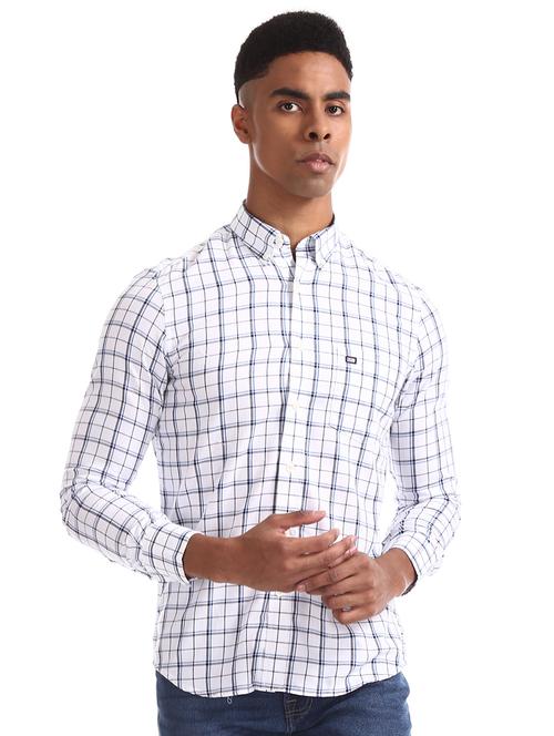 white checkered casual shirt - 17616835 - Standard Image - 1