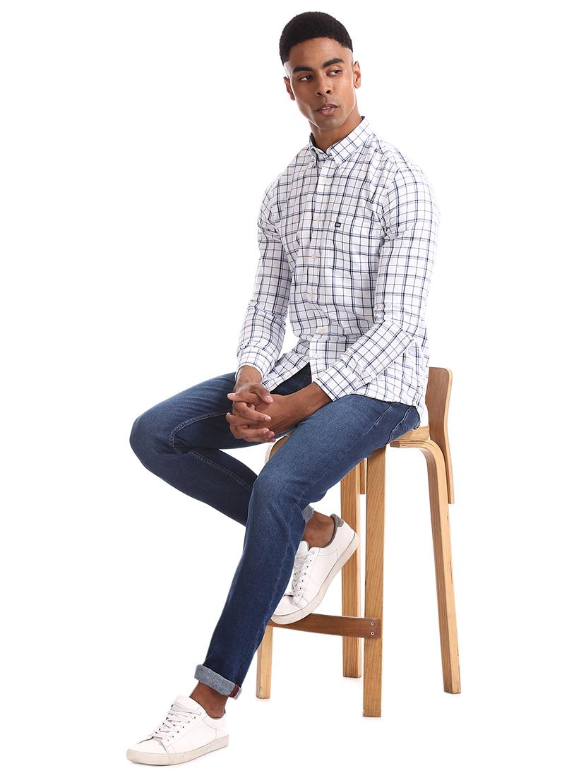 white checkered casual shirt - 17616835 - Zoom Image - 4