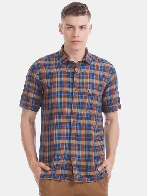 blue checkered casual shirt - 17616844 - Standard Image - 1