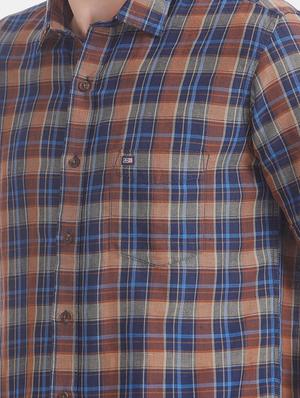 blue checkered casual shirt - 17616844 - Standard Image - 5