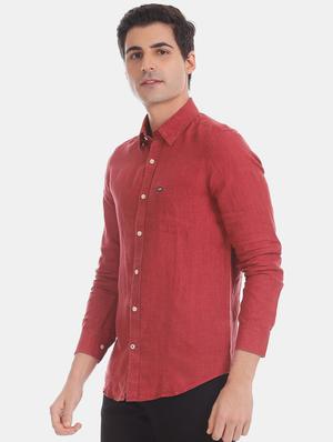 red solid casual shirt - 17616846 - Standard Image - 2