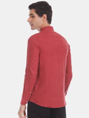 red solid casual shirt - 17616846 - Standard Image - 3