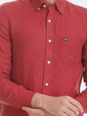 red solid casual shirt - 17616846 - Standard Image - 5