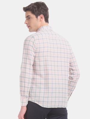 pink checkered casual shirt - 17616850 - Standard Image - 3