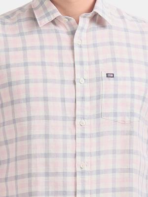 pink checkered casual shirt - 17616850 - Standard Image - 5