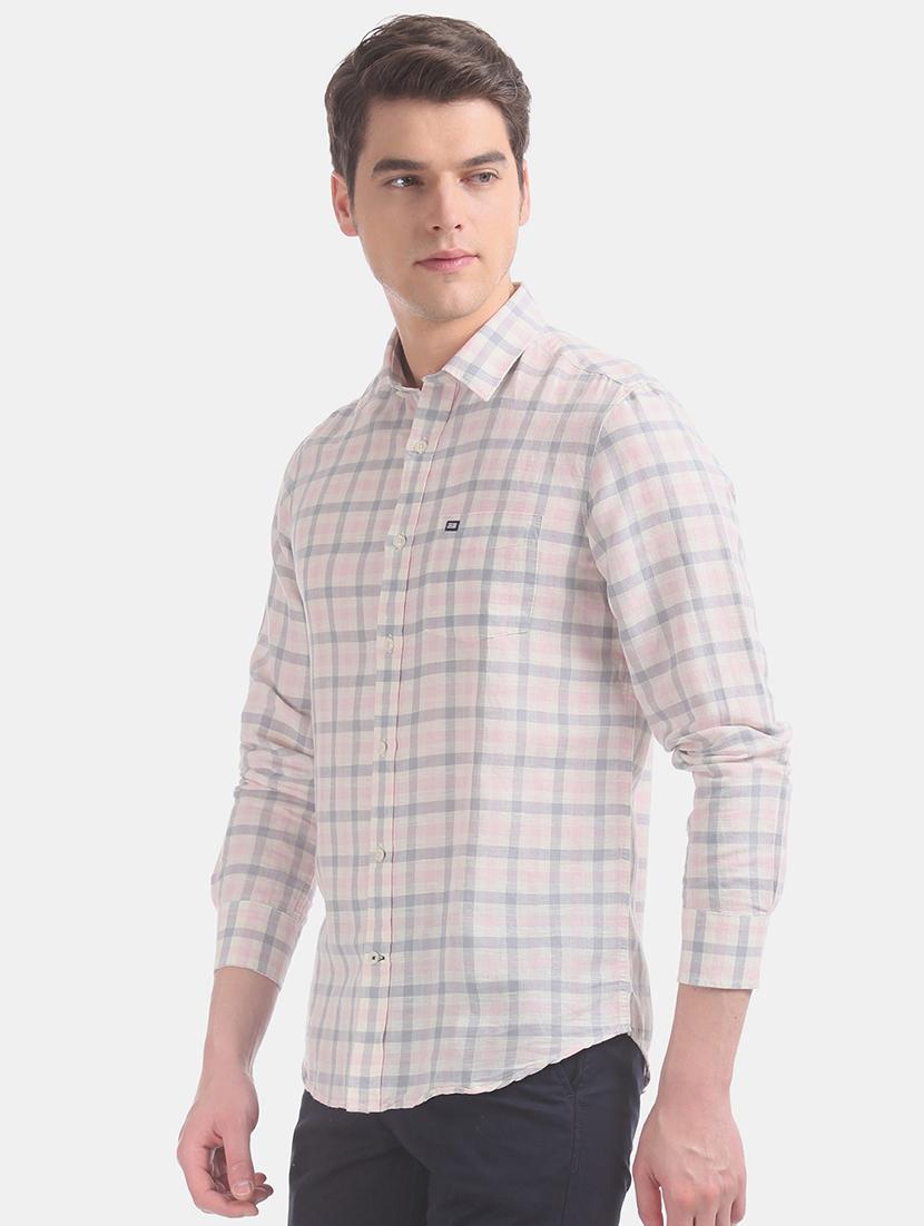 pink checkered casual shirt - 17616850 - Zoom Image - 2