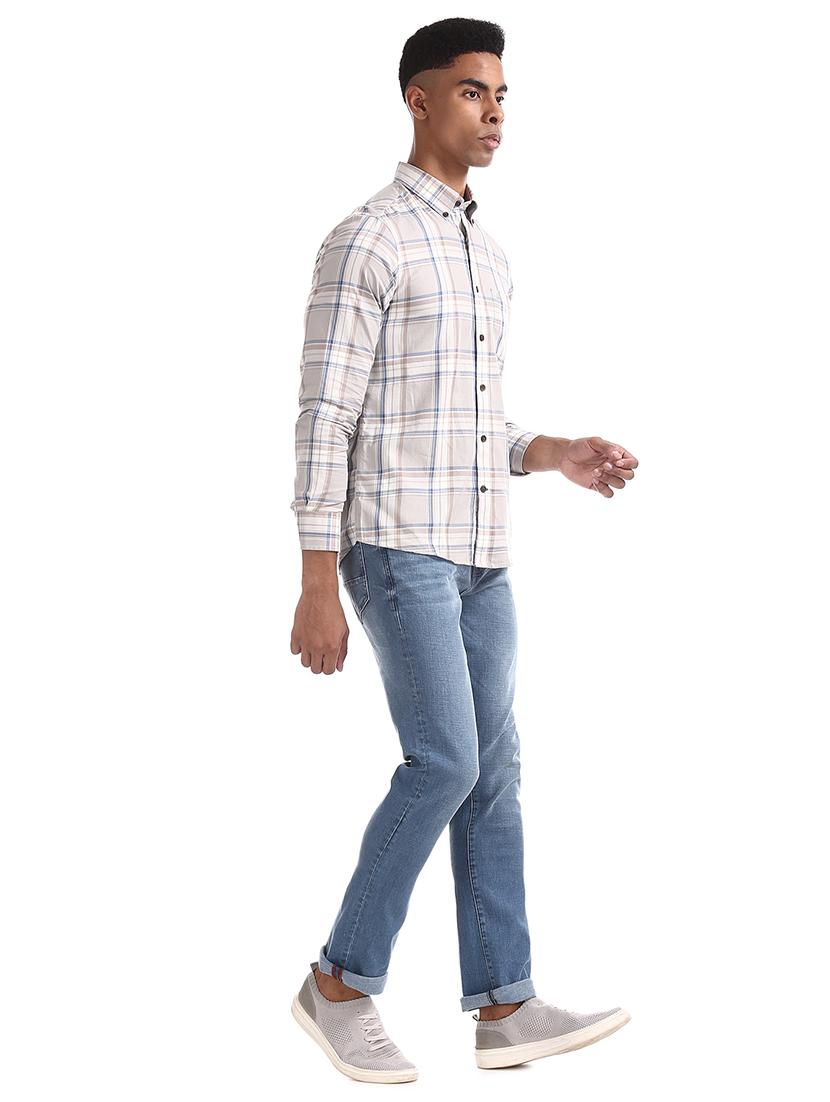 grey checkered casual shirt - 17616859 - Zoom Image - 4