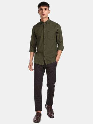 green solid casual shirt - 17616869 - Standard Image - 4