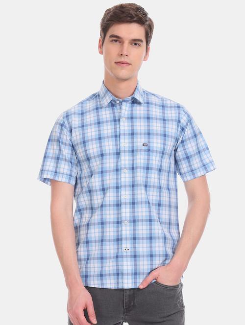blue checkered casual shirt - 17616880 - Standard Image - 1