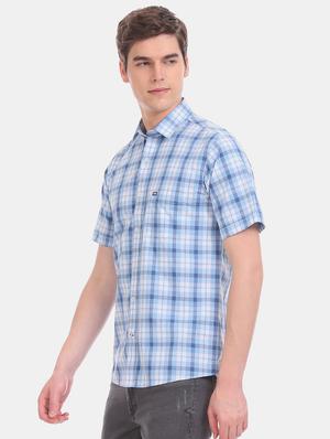 blue checkered casual shirt - 17616880 - Standard Image - 2