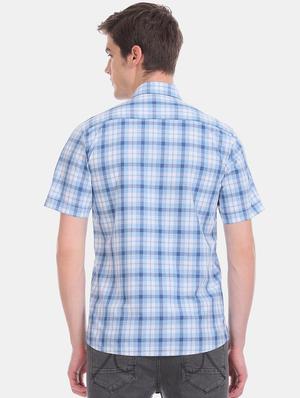 blue checkered casual shirt - 17616880 - Standard Image - 3