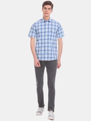 blue checkered casual shirt - 17616880 - Standard Image - 4