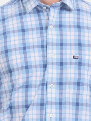 blue checkered casual shirt - 17616880 - Standard Image - 5