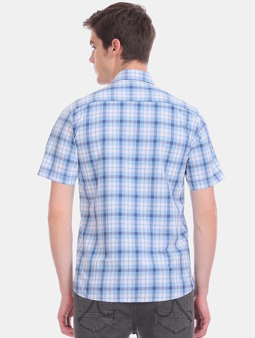 blue checkered casual shirt - 17616880 - Zoom Image - 3