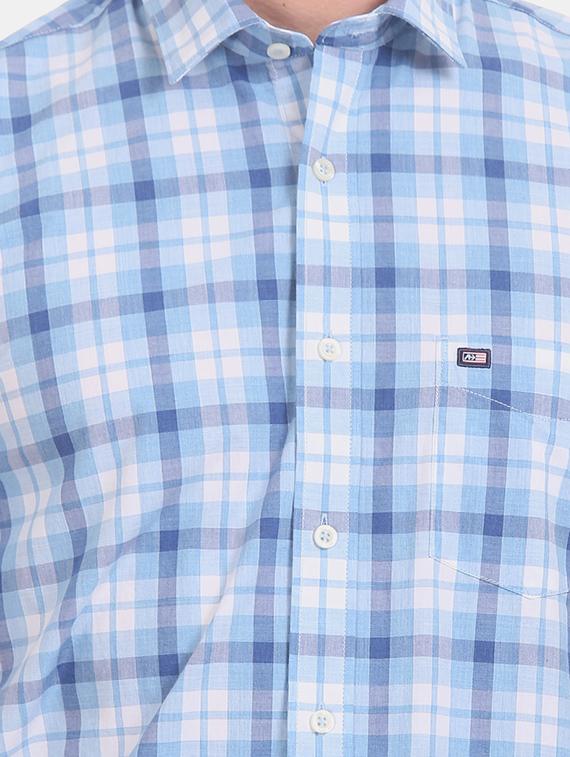 blue checkered casual shirt - 17616880 - Zoom Image - 5