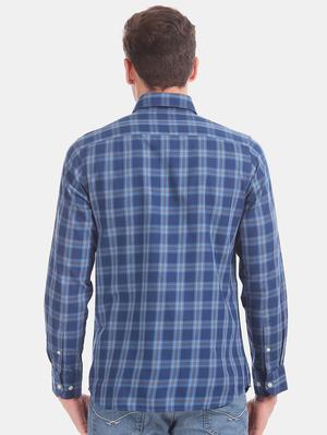 blue checkered casual shirt - 17616889 - Standard Image - 3