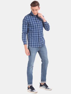 blue checkered casual shirt - 17616889 - Standard Image - 4