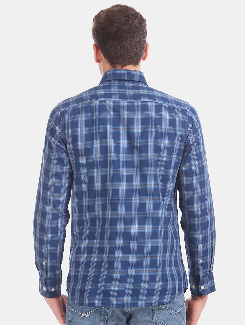 blue checkered casual shirt - 17616889 - Zoom Image - 3