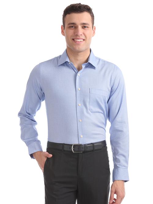 blue self design formal shirt - 17616890 - Standard Image - 1
