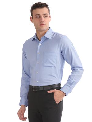 blue self design formal shirt - 17616890 - Standard Image - 2