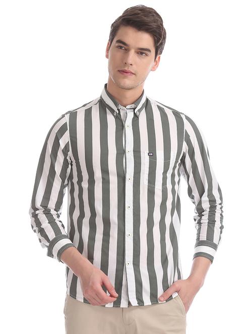 green striped casual shirt - 17616894 - Very Small Image - 1