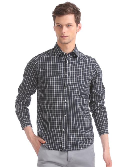 blue checkered casual shirt - 17616898 - Standard Image - 1