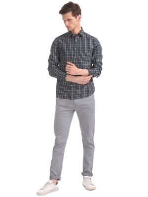 blue checkered casual shirt - 17616898 - Standard Image - 4