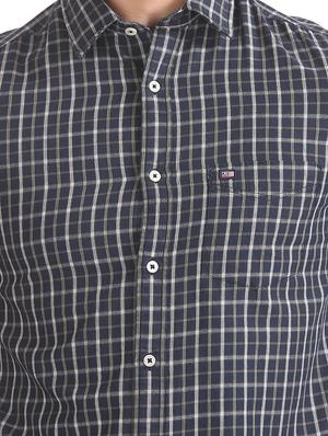 blue checkered casual shirt - 17616898 - Standard Image - 5