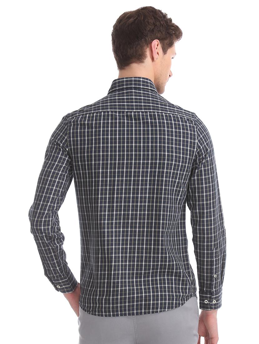 blue checkered casual shirt - 17616898 - Zoom Image - 3