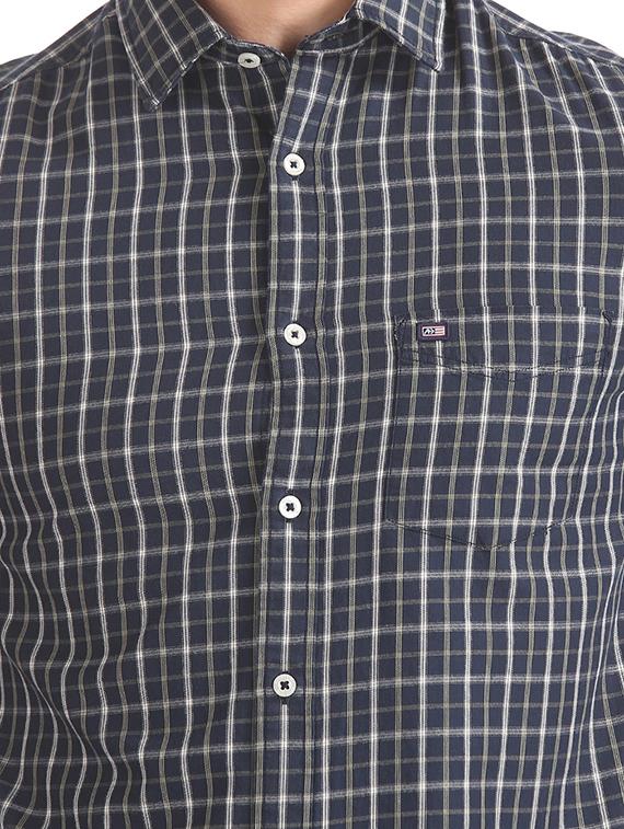 blue checkered casual shirt - 17616898 - Zoom Image - 5