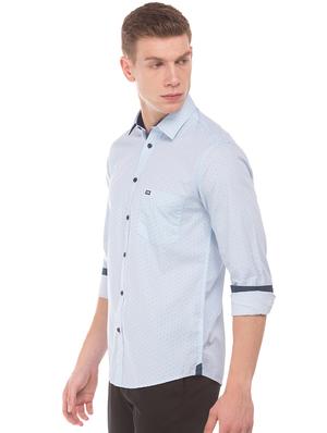 blue printed casual shirt - 17616906 - Standard Image - 2