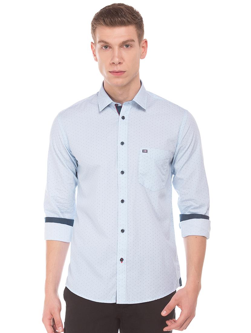blue printed casual shirt - 17616906 - Zoom Image - 1
