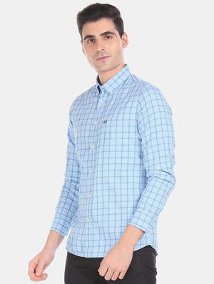 blue checkered casual shirt - 17616908 - Standard Image - 2