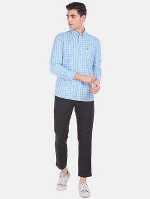 blue checkered casual shirt - 17616908 - Standard Image - 4