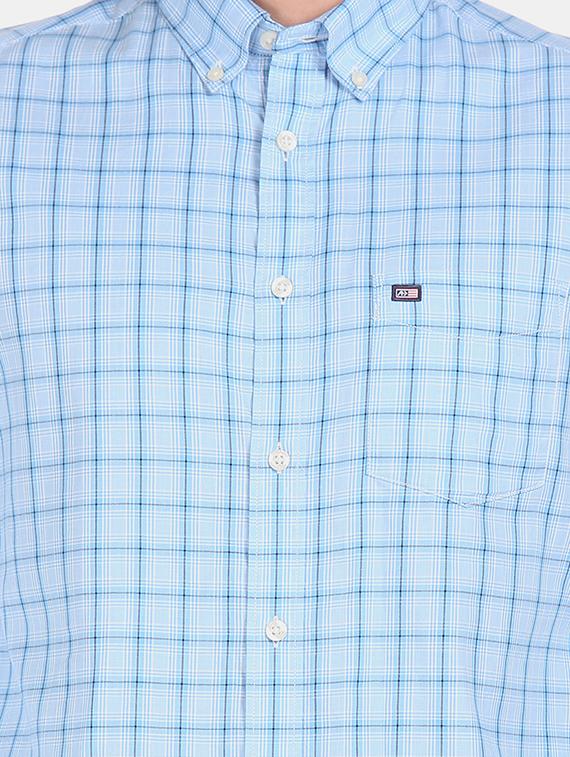blue checkered casual shirt - 17616908 - Zoom Image - 5