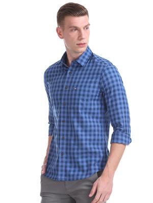 blue checkered casual shirt - 17616915 - Standard Image - 2