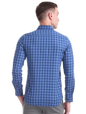 blue checkered casual shirt - 17616915 - Standard Image - 3