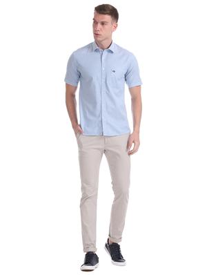 blue solid casual shirt - 17616922 - Standard Image - 4