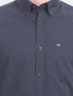 blue solid casual shirt - 17616923 - Standard Image - 5