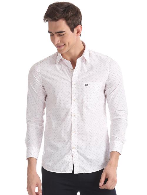 white printed casual shirt - 17616924 - Standard Image - 1