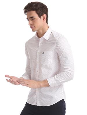 white printed casual shirt - 17616924 - Standard Image - 2