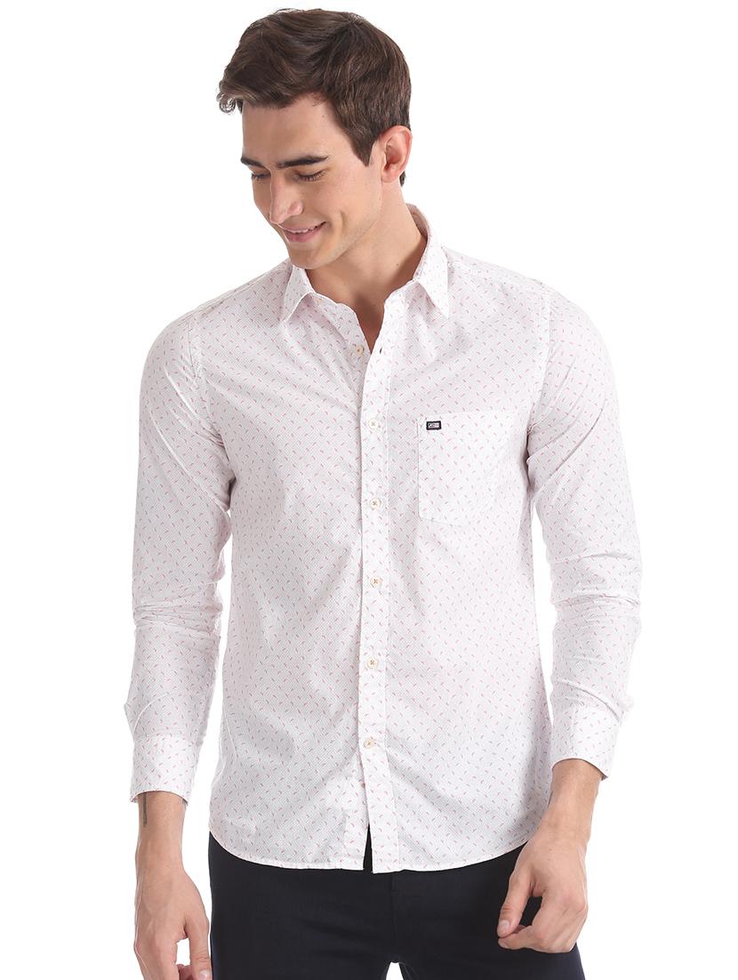 white printed casual shirt - 17616924 - Zoom Image - 1