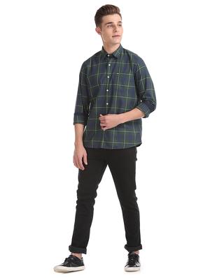 green checkered casual shirt - 17616932 - Standard Image - 4