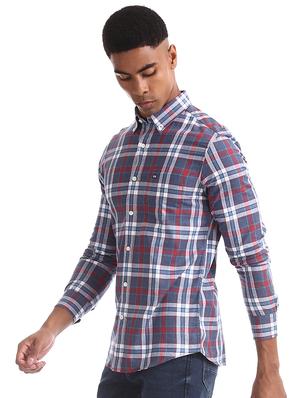 blue checkered casual shirt - 17616934 - Standard Image - 2