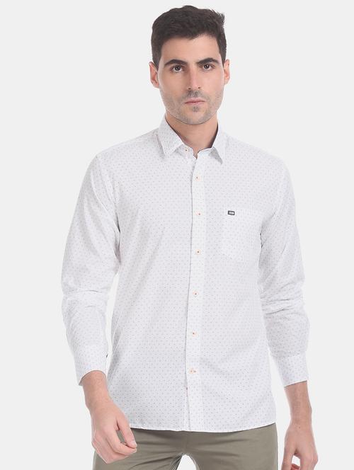 white printed casual shirt - 17616941 - Standard Image - 1
