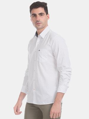 white printed casual shirt - 17616941 - Standard Image - 2