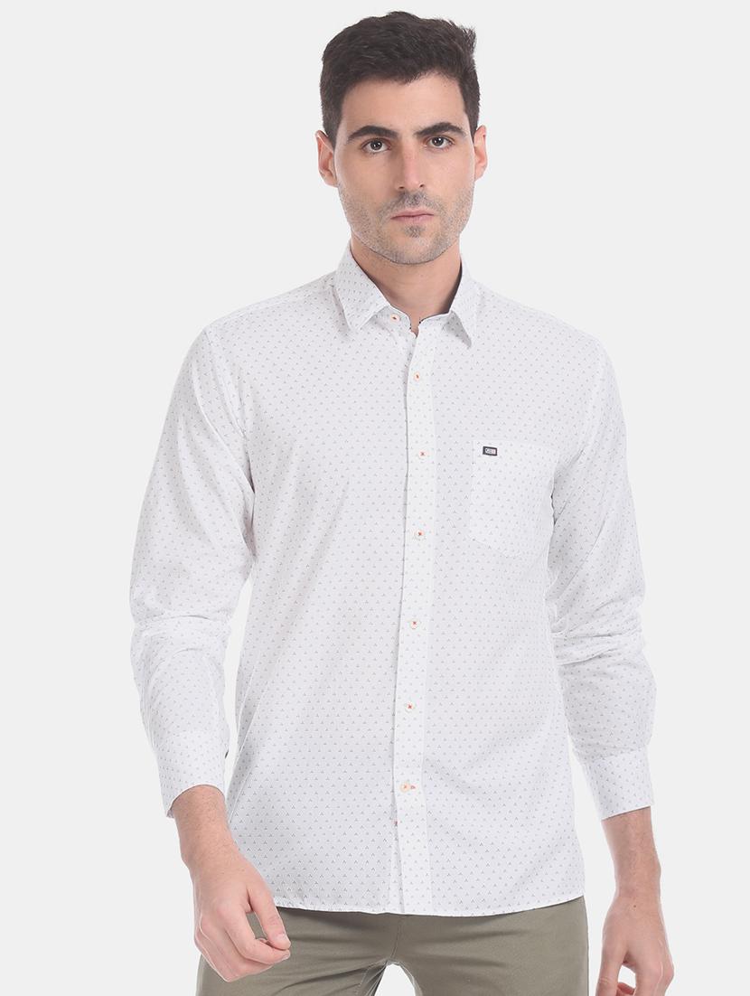 white printed casual shirt - 17616941 - Zoom Image - 1